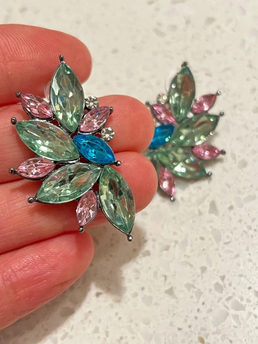 Retro Cluster Crystal‎ Dangle Earrings Rhinestone Statement Stud Earrings
